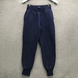 TNA Aritzia Cozy Fleece Jogger Sweatpants Womens 2XS XXS Pocket Navy